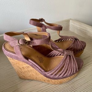 New! Never worn! H&M Lilac and Cork Wedges with 4” platform